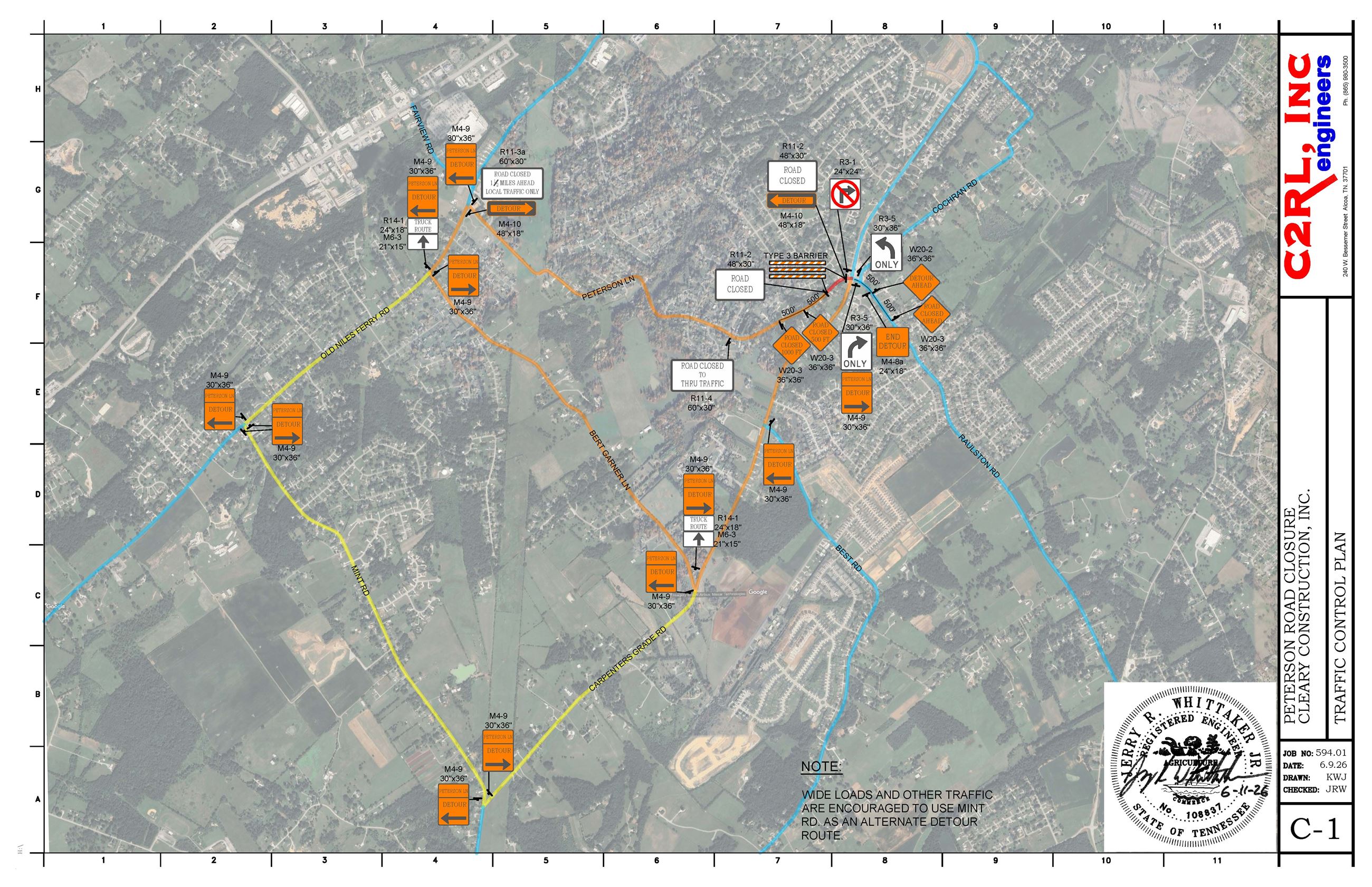 Peterson Ln Traffic Control Plan