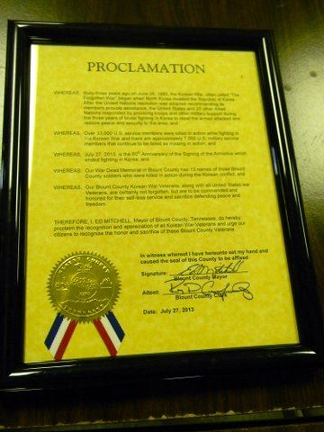 Image of yellow proclamation, framed in black