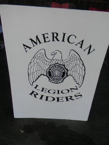 American Legion Riders sign with emblem of eagle